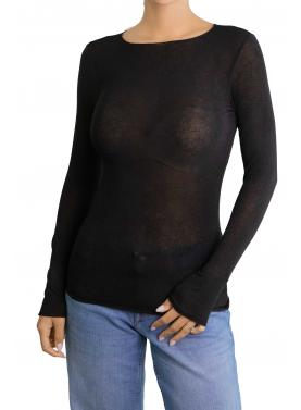 Maglia misto cashmere tinta unita 